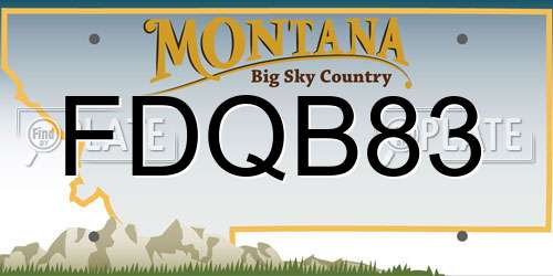 FDQB83 Montana License Plate
