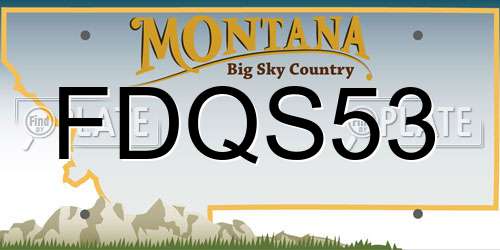 FDQS53 Montana License Plate