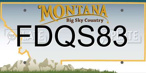 FDQS83 Montana License Plate