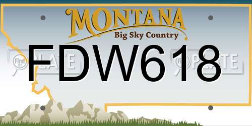 FDW618 Montana License Plate