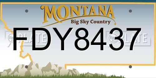 FDY8437 Montana License Plate