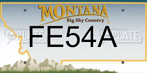 FE54A Montana License Plate