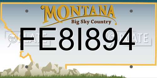 FE8I894 Montana License Plate