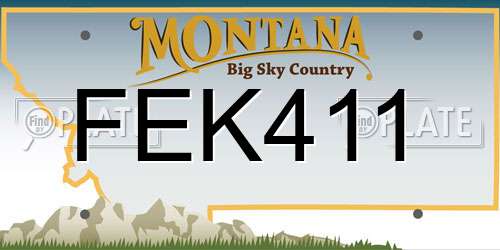 FEK411 Montana License Plate