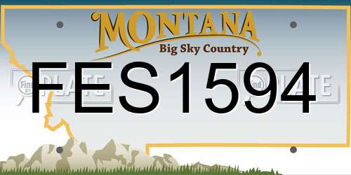 FES1594 Montana License Plate