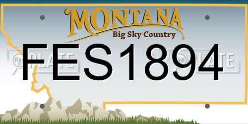 FES1894 Montana License Plate