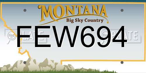 FEW694 Montana License Plate