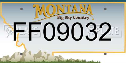 FF09032 Montana License Plate