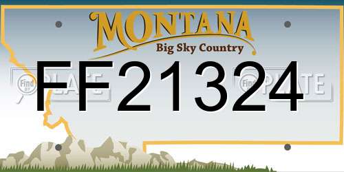 FF21324 Montana License Plate