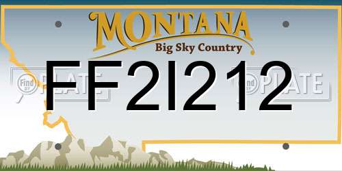 FF2I212 Montana License Plate