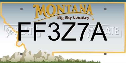FF3Z7A Montana License Plate