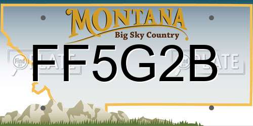 FF5G2B Montana License Plate