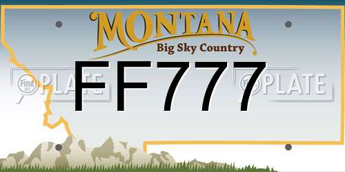 FF777 Montana License Plate