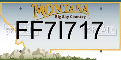 FF7I717 Montana License Plate