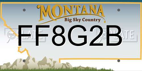FF8G2B Montana License Plate
