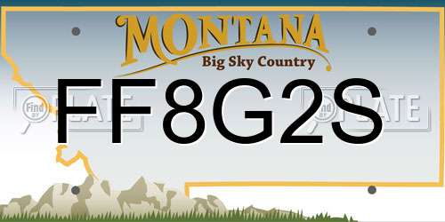 FF8G2S Montana License Plate
