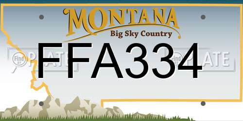 FFA334 Montana License Plate
