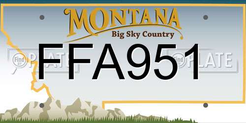 FFA951 Montana License Plate