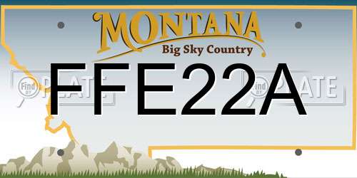 FFE22A Montana License Plate