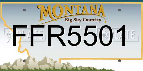 FFR5501 Montana License Plate