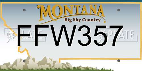 FFW357 Montana License Plate