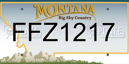 FFZ1217 Montana License Plate