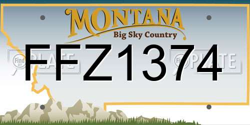 FFZ1374 Montana License Plate