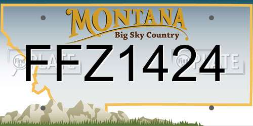 FFZ1424 Montana License Plate