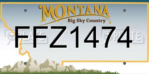 FFZ1474 Montana License Plate