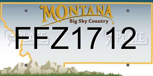 FFZ1712 Montana License Plate