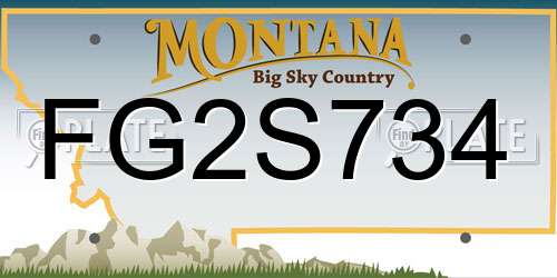 FG2S734 Montana License Plate