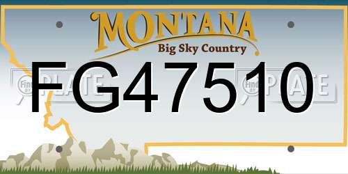 FG47510 Montana License Plate