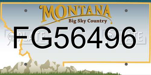FG56496 Montana License Plate