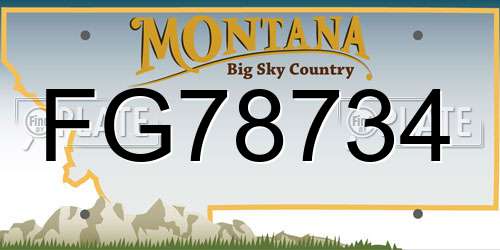 FG78734 Montana License Plate