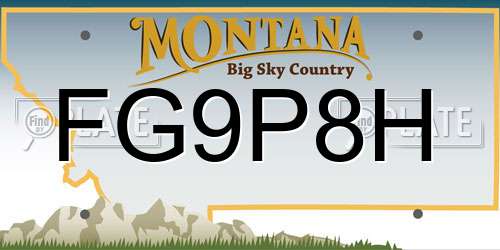 FG9P8H Montana License Plate