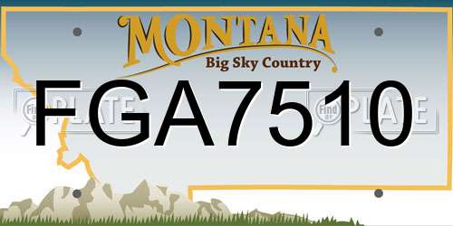 FGA7510 Montana License Plate