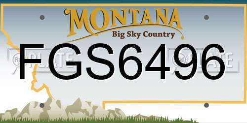 FGS6496 Montana License Plate