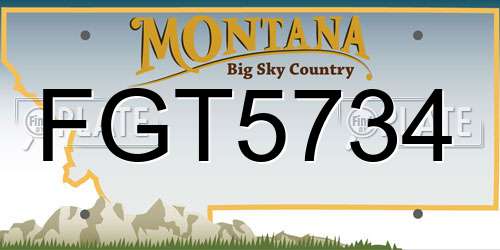 FGT5734 Montana License Plate