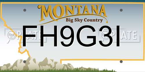 FH9G3I Montana License Plate
