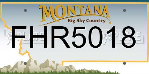 FHR5018 Montana License Plate