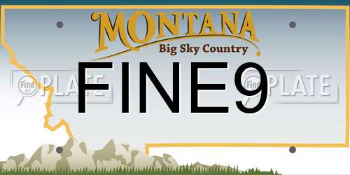 FINE9 Montana License Plate