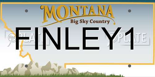 FINLEY1 Montana License Plate