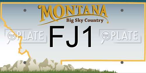 FJ1 Montana License Plate