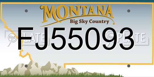 FJ55093 Montana License Plate