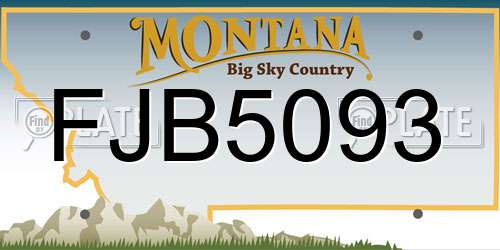 FJB5093 Montana License Plate
