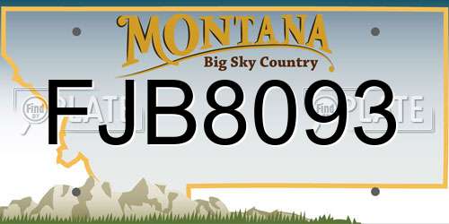 FJB8093 Montana License Plate