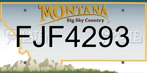 FJF4293 Montana License Plate