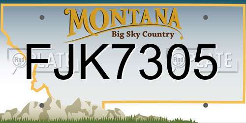 FJK7305 Montana License Plate