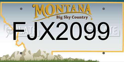FJX2099 Montana License Plate