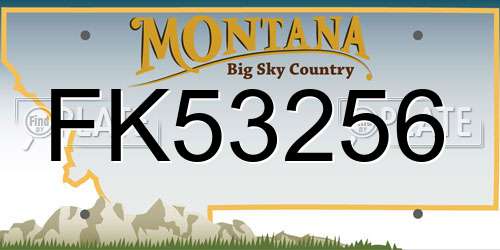 FK53256 Montana License Plate